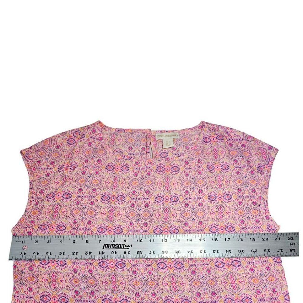Cynthia Rowley Womens L Pink Purple Lightweight Sleeveless Tunic Blouse - Picture 5 of 10